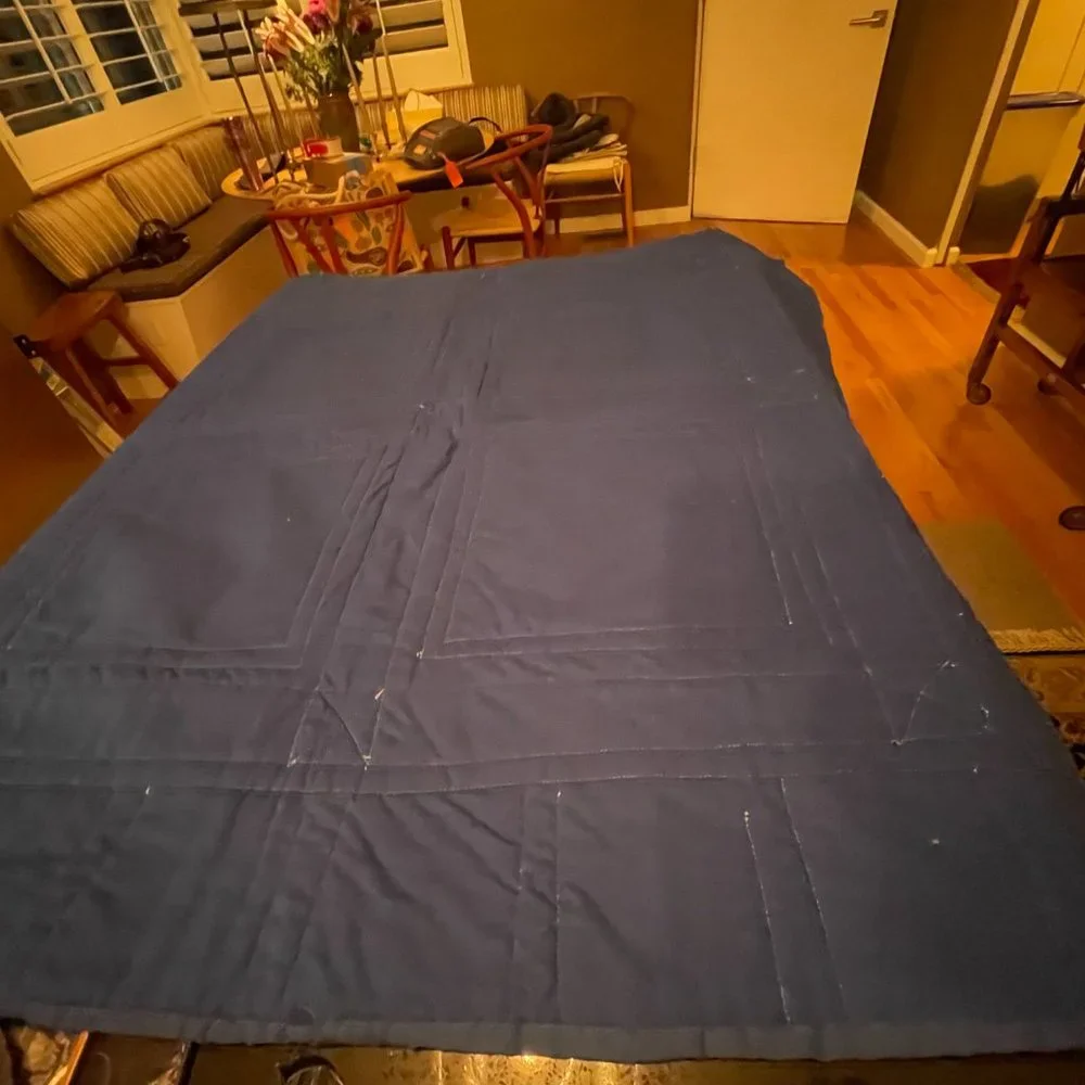 Folk Art Handmade Geometric Design Quilt
